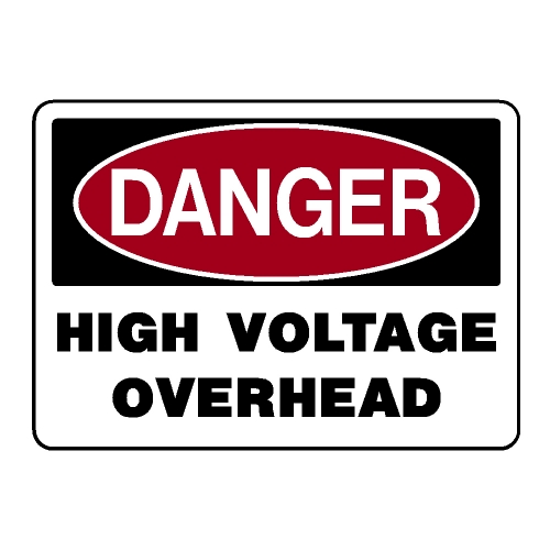 Danger High Voltage Overhead